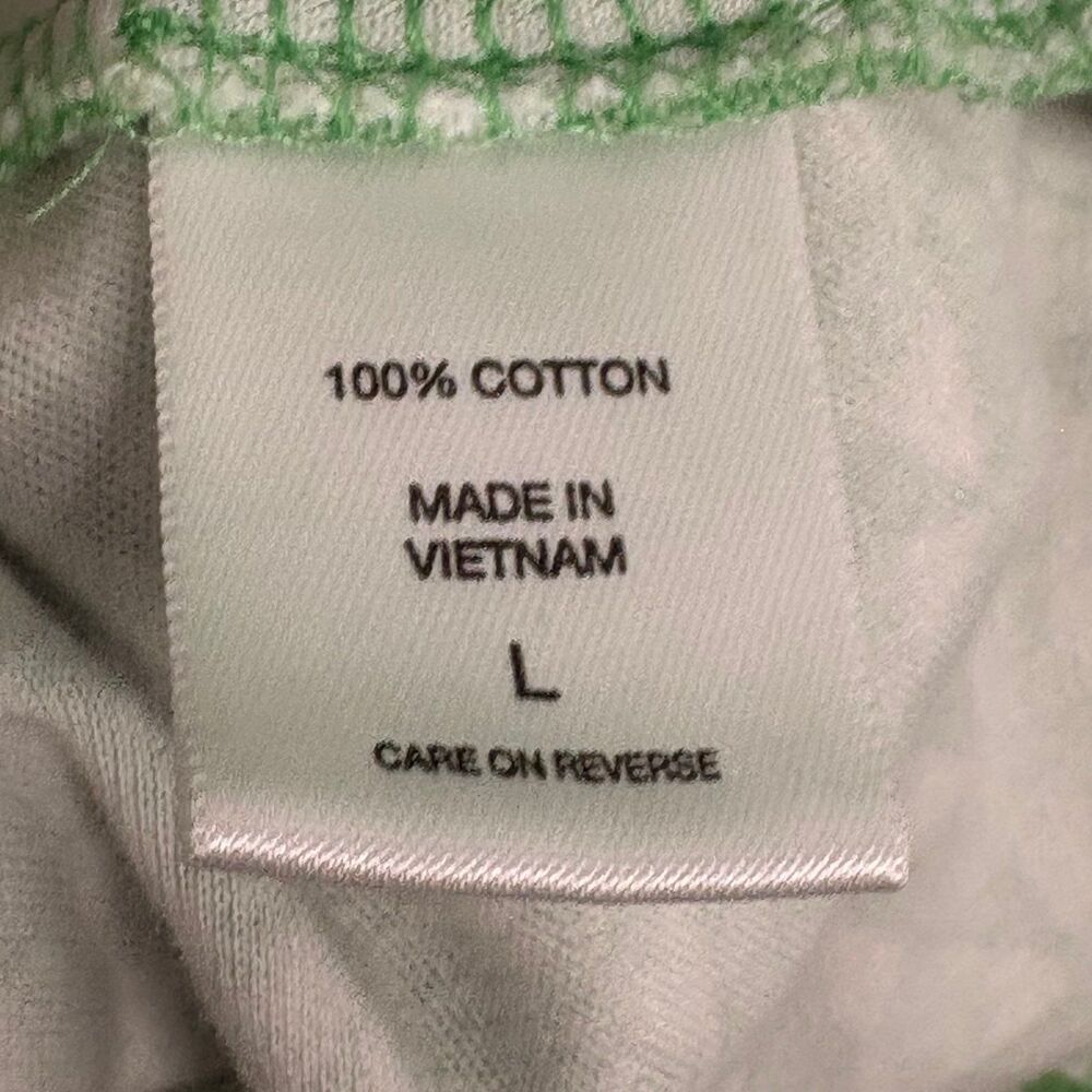 New York & Company Green Geometric Print 100% Cotton Dress Sz L - Picture 6 of 6